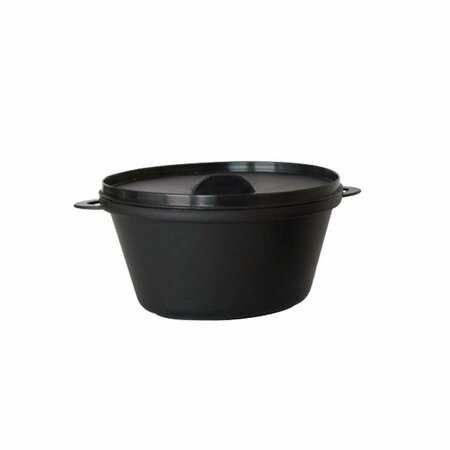 PACKNWOOD 12 Oz. Small Black Pans With Lid Included, 144PK 209MBCOC350